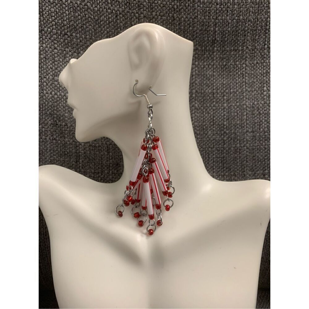 Handmade Straw Dangle Earrings